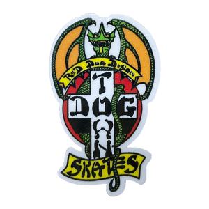Dogtown Skateboards (ドッグタウン) ステッカー シール Sticker DT Red Dog 70s 2" Green スケボー SKATE SK8 スケートボード｜his-hero-is-black