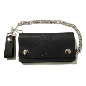 Dogtown Skateboards (ドッグタウン) サイフ 財布 ウォレット ウォレットチェーン レザー 長財布 革 DT Large Leather Chain Wallet Black｜his-hero-is-black