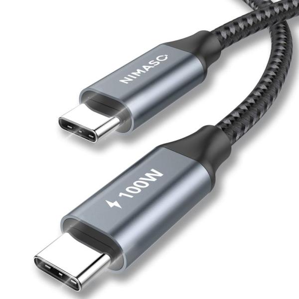 NIMASO USB Type C ケーブル 3m PD対応 100W/5A急速充電タイプc ケーブ...