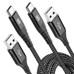 USB Type C ケーブル2M/2本急速充電 タイプc ケーブルPD& QC3.0対応60W急速充電type-c ケーブル 高速データ転