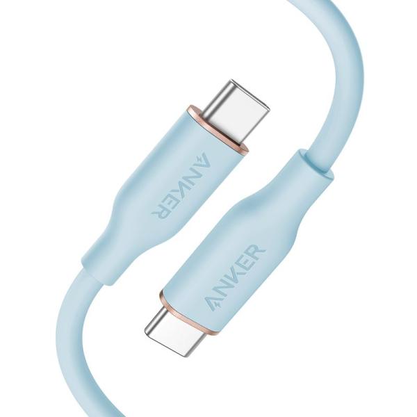 Anker PowerLine III Flow USB-C &amp; USB-C ケーブル 絡まない P...
