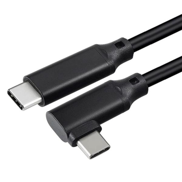 USB 3.2 Type C ケーブル L字 (2m, ブラック)LpoieJun.J20Gbps転...