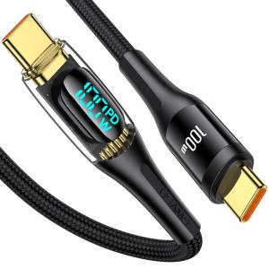USB C ケーブル CtoC PD対応 100W/5A急速充電 ワット表示 2m usb type c ケーブル タイプc ケーブル 充電