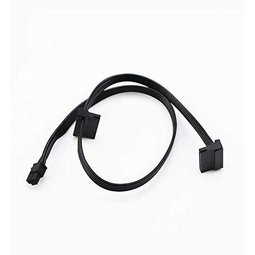 BLUEXIN ATXミニ4ピンから2Xライトアングル15ピンSATAハードドライブHDD電源アダプ...
