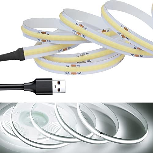 LEKE COB テープライトLEDストリップライトフレキシブル 高密度 LEDテープライト5m 3...