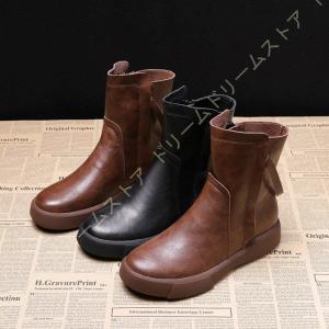 厚底靴 エンジニアブーツ レディース 本革 サイドジップブーツ