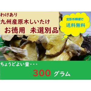 定形外郵便で送料無料！<訳あり>九州産原木椎茸・お徳用、未選別品３００ｇ《免疫力アップ！》｜hisariki