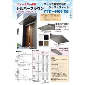 アプローチ600出巾　1200ｍｍ間口庇後付用キャップ付ひさし（ガルバリウム鋼板製）　｜hisashino