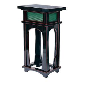 中央香台 1.5尺 朱塗天黒面金箔押 幅45×奥行30×高さ75cm【寺院 仏具 