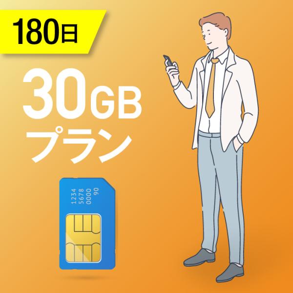 30GB/180日 長期プリペイドSIMカード 使い捨てSIM データ通信sim docomo MV...