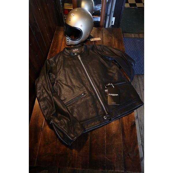 KADOYA 【PL-RAF　PLラフ 】　パンチングレザージャケット （ブラック）