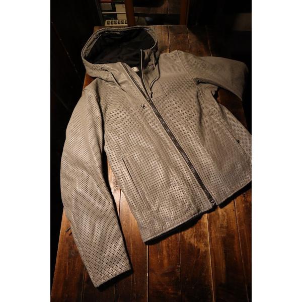 カドヤ (KADOYA)　【K&apos;S LEATHER　RIDERS PARKA-PL 】パンチングレザ...