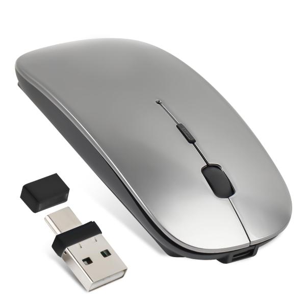 マウス Bluetooth Type-C充電式 ワイヤレスマウス 静音 充電式 薄型 小型 2.4G...