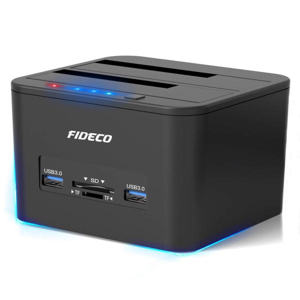 FIDECO HDDスタンド USB 3.0接続2.5/3.5”HDD SSDスタンド デュアルベイ...
