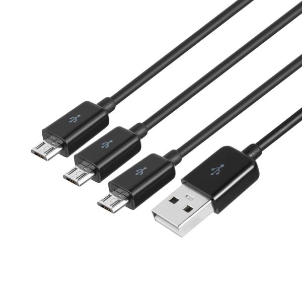 USBスプリッター充電ケーブル、3 in 1 USB 2.0 Aオスから3マイクロUSBオス1から3...