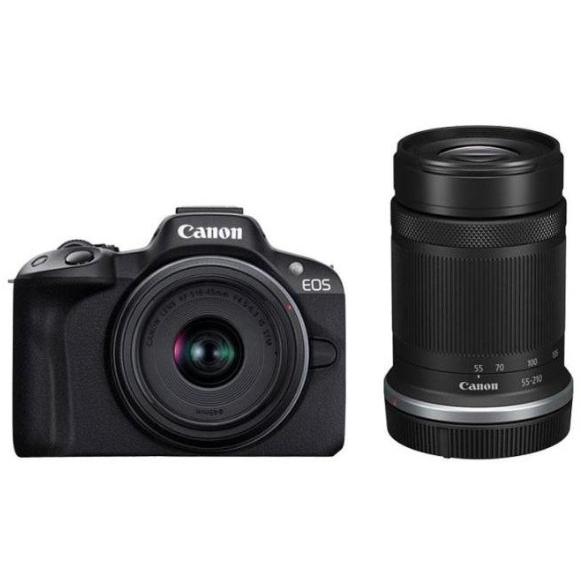 【送料無料】キヤノン てのひら本格ミラーレス EOS R50 ダブルズームキット ブラック