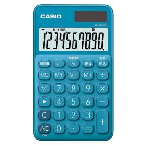 【ゆうパケットで送料無料】CASIO カシオ デザイン電卓 手帳タイプ SL-300C-BU