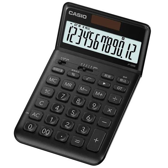 【ゆうパケットで送料無料】CASIO カシオ デザイン電卓 ジャストタイプ JF-S200-BK