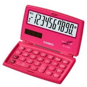 カシオ カラフル電卓 ビビッドピンク 10桁 折りたたみ手帳タイプ SL