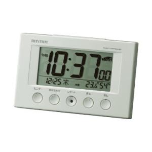 【ゆうパケットで送料無料】RHYTHM リズム時計 電波時計 目覚まし時計 電子音アラーム 温度 湿...