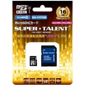 【ゆうパケットで送料無料】SUPERTALENT microSDHCカード16GB Class10 ...