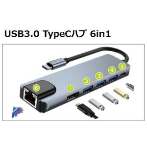 【ゆうパケットで送料無料】リーダーメディアテクノ USB3.0 TypeCハブ 6in1 PC、スマ...