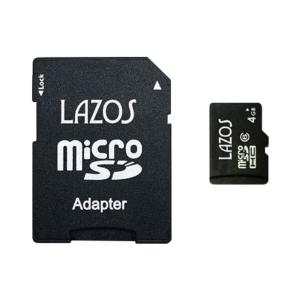 【ゆうパケットで送料無料】Lazos microSDHCメモリーカード 4GB CLASS6 L-B...