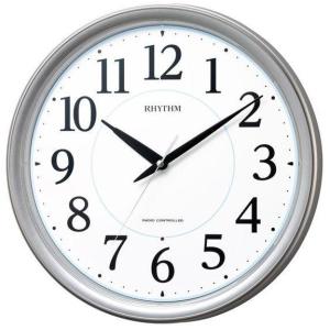 リズム時計 掛け時計 茶メタリック色光沢仕上 4MY861-006 ［電波自動