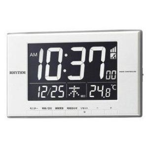 RHYTHM リズム時計/AC電源式 デジタルクロック 置時計 目覚まし時計