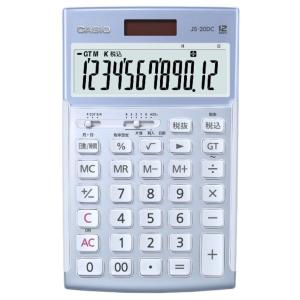 【ゆうパケットで送料無料】CASIO カシオ 実務電卓 ジャストタイプ JS-20DC-BU