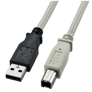 サンワサプライ USB2.0ケーブル ライトグレー・1.5m KU20-15K｜hit-market