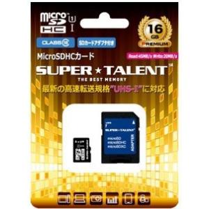 SUPERTALENT microSDHCカード16GB Class10 マイクロSDHCカード16...