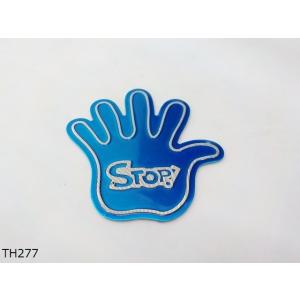 (TH)STOP アルミステッカー　エンブレム　青（車　バイク）ストップ