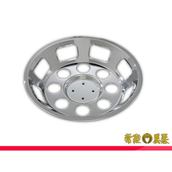 メッキホイールカバー大型リヤ用（22.5インチ8穴）2枚組　ふそう用ブラケットセットLCR-4