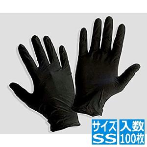 水野産業 ニトリル手袋 ブラック N460 パウダーフリー(100枚入)SS 1215301｜hitline