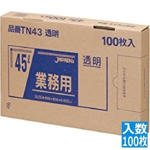 ジャパックス メタロセン配合ポリ袋100枚BOX 透明ポリ袋(100枚入) TN43｜hitline