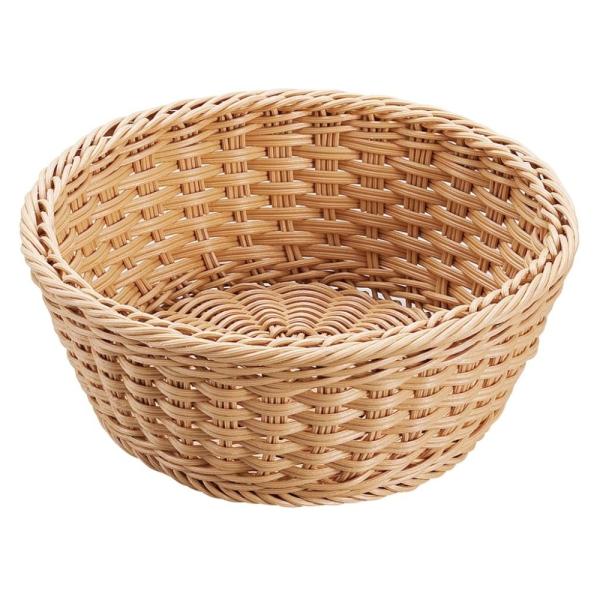 シンドー 抗菌樹脂 丸型バスケット DS106 30型 ナチュラル 070330001