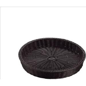 シンドー 抗菌樹脂 丸型バスケット(ブラック) 37型 070330006