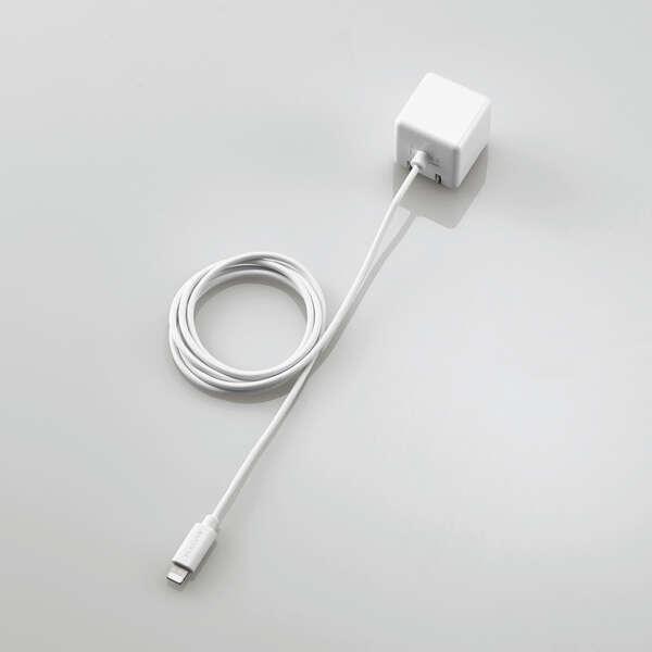 エレコム iPhone充電器 iPad充電器 1m Lightning AC ケーブル一体 ホワイト...