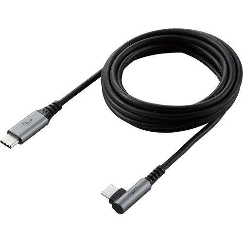 エレコム USB2.0ケーブルC-CタイプL字コネクタ認証品PD対応3A出力2.0mブラック U2C...