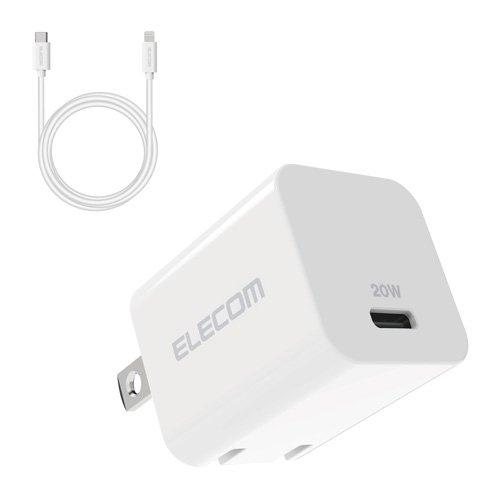 エレコム USB Type-C 充電器 PD 対応 20W タイプC ×1 Type C - ライト...