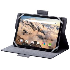 エレコム タブレットケース カバー 汎用 7〜8.4インチ ソフトレザー 手帳型 フラップ マグネット フリーアングル ハンドベルト ペンホルダー ブラック｜hitline