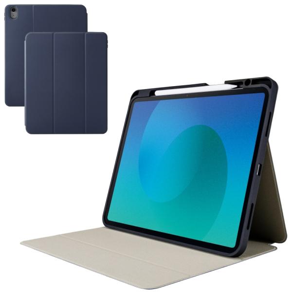 エレコム 13インチiPad Air(M3/M2) フラップケース 衝撃吸収 Pencil収納 スリ...