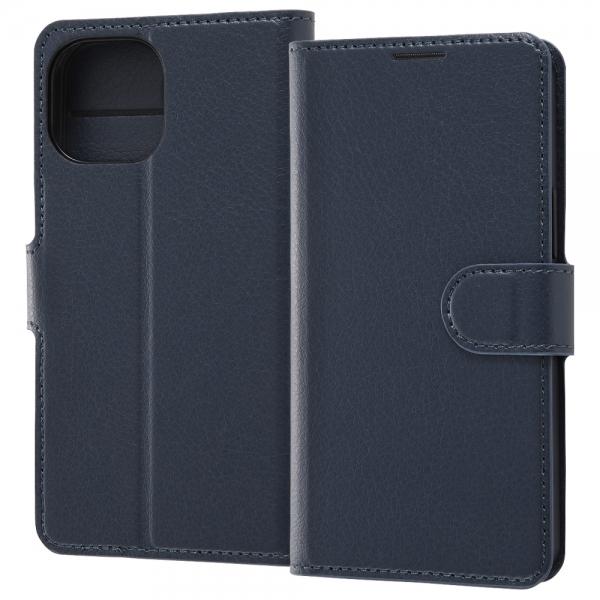 レイ・アウト iPhone 13 mini 手帳 シンプル マグネット/ダークネイビー RT-P30...