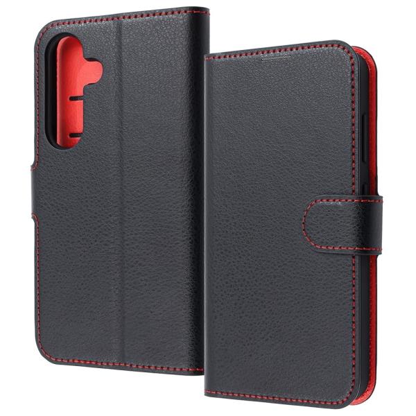 レイ・アウト Galaxy S25 LS 耐衝マグベルトシンプル 手帳型レザーケース /BK_RD ...