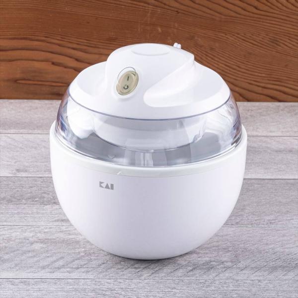 貝印 アイスクリームメーカー ホワイト | キッチン 貝印 濃厚 アイスクリーム 簡単 正規品 ka...