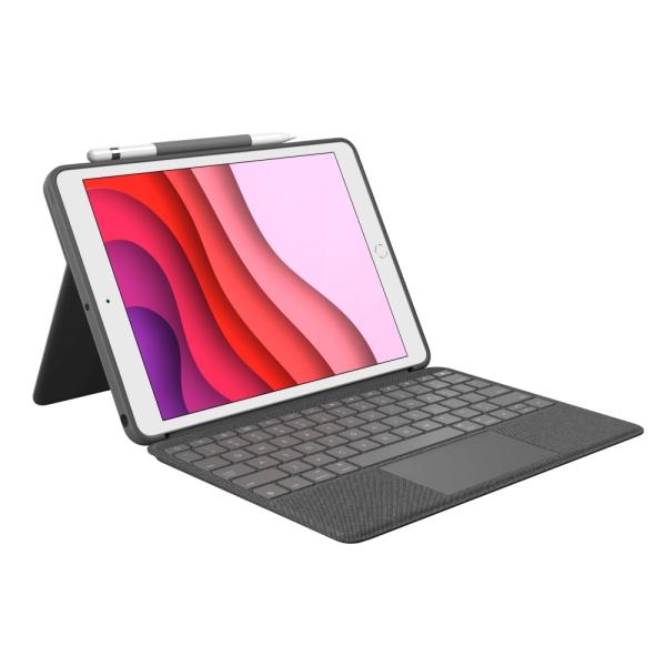 ロジクール COMBO TOUCH for iPad (第7世代用)トラックパッド付キーボードケース...