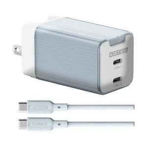 アドテック PD充電器/65W/C2/青/ソフトU2ケーブル APD-V065C2-BL-SC10U...