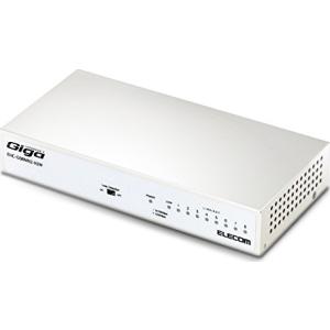 エレコム Giga対応スイッチングHub/8ポート/金属筐体/磁石付き/電源内蔵モデル/ホワイト EHC-G08MN2-HJW｜hitline