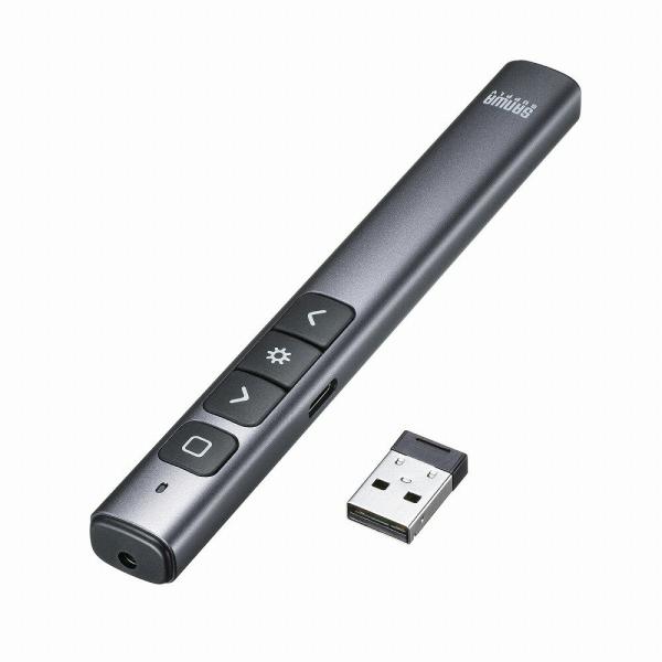 サンワサプライ グリーンレーザーポインター(PowerPoint操作対応・充電式) LP-RF117...